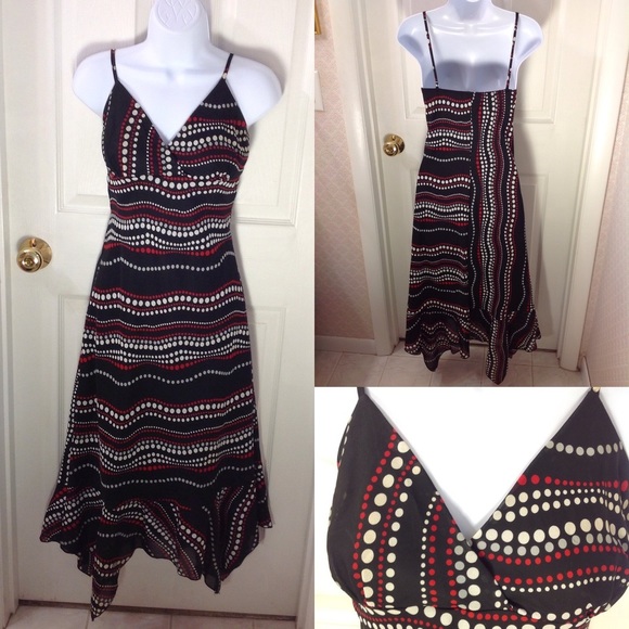 Anthropologie Dresses & Skirts - Easel Anthropologie Black & Red Geometric Print Slip Dress - L